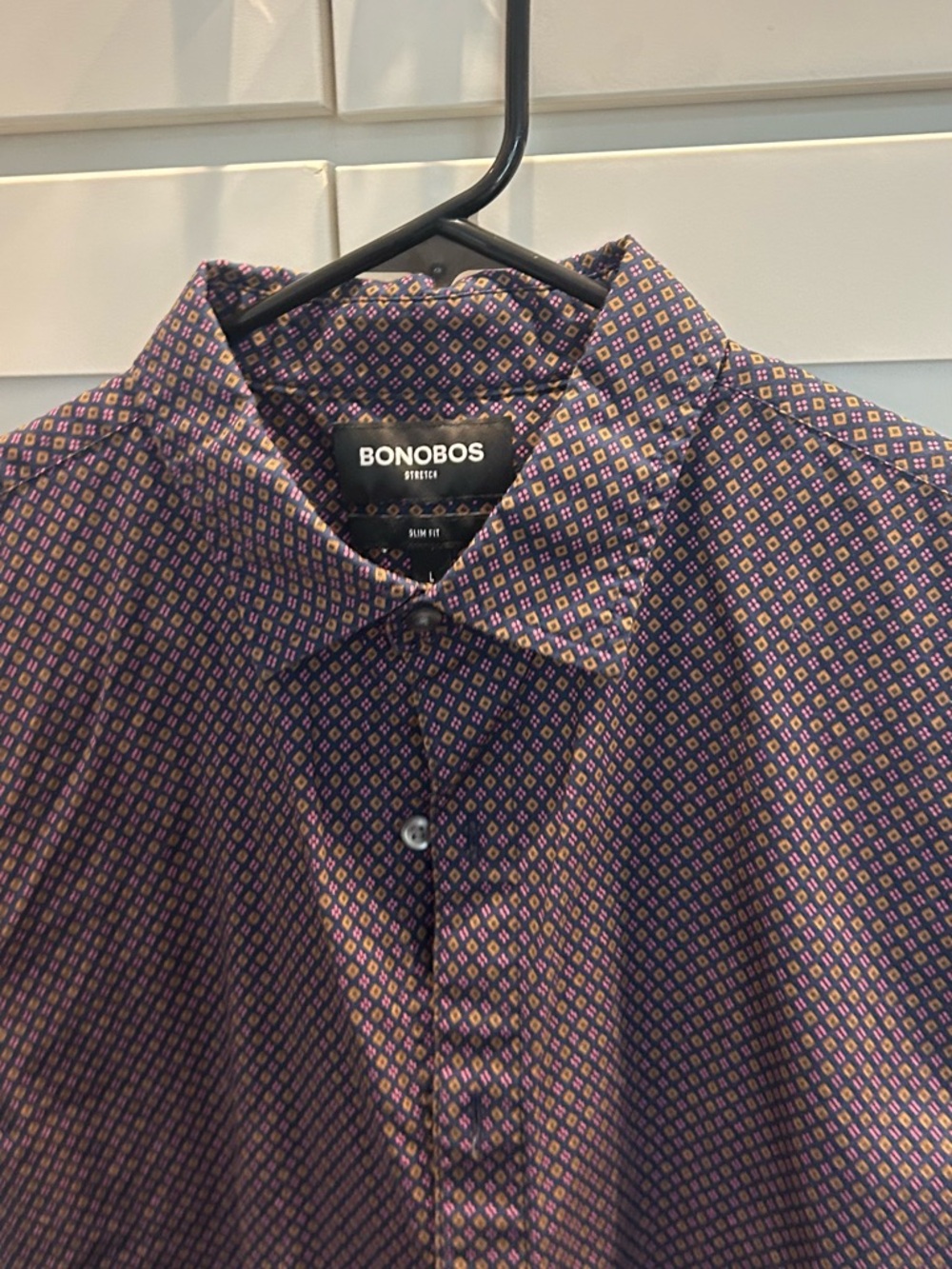 Bonobos Men's Purple Geo-Print Button-Down Shirt